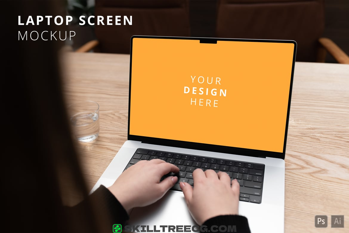 POV Person Working on MacBook Screen Mockup（295711）-技能树